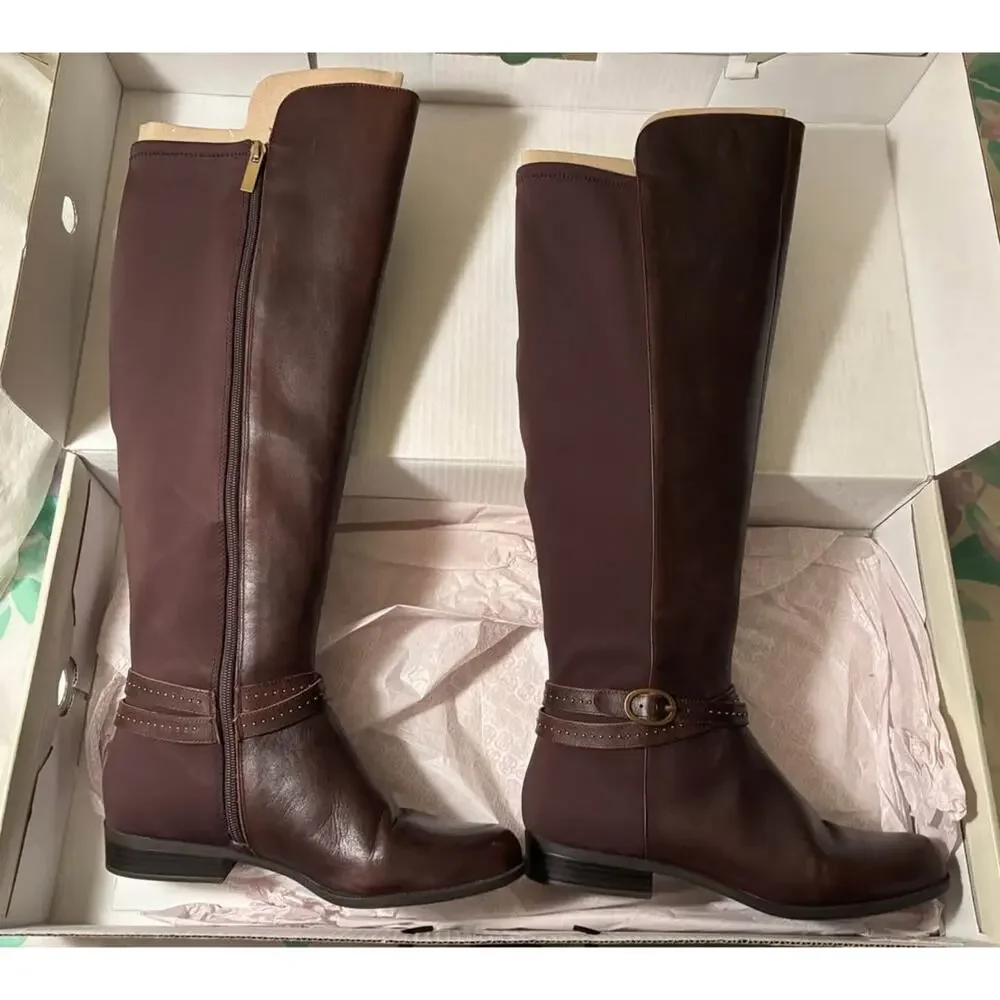 Bandolino Brown Knee High Riding Boots Women’s Leather Equestrian Style